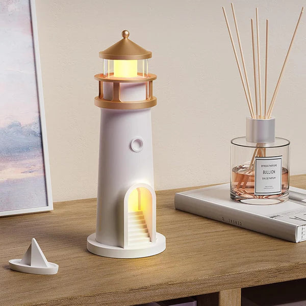 Lighthouse Moonlight Projection Lamp with Bluetooth Speaker & Remote, Dimmable LED Night Light, Cute Moon Glow Table Lamp for Bedroom, Kids Room & Unique Gifting