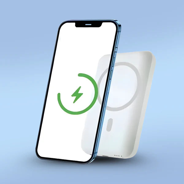 MagPod: Slim MagSafe Battery Pack with Lightning port, Portable Wireless Power Bank with Qi wireless Charging & Magsafe Support