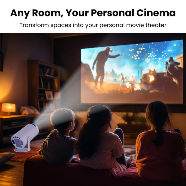 Zenith: Portable WiFi-Enabled HD Smart Projector with 4K Support, Built-in Apps (YouTube, Netflix, Prime), Rotatable Design & 100" Max Display