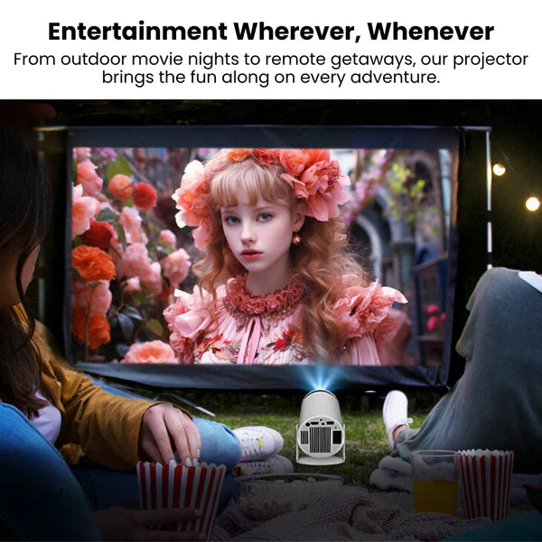 Zenith: Portable WiFi-Enabled HD Smart Projector with 4K Support, Built-in Apps (YouTube, Netflix, Prime), Rotatable Design & 100" Max Display