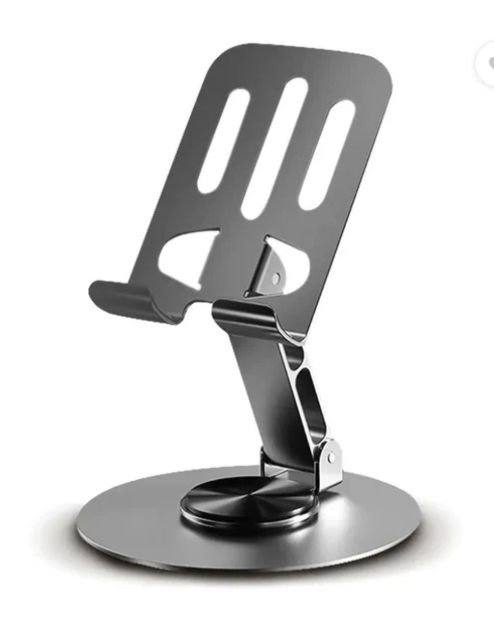 Rotaty: Adjustable Universal Mobile & Tablet Stand, 360° Rotating, Foldable Phone Holder with Stable Metal Base, Anti-Slip Pad & Height Adjustment for Desk & Tabletop Use
